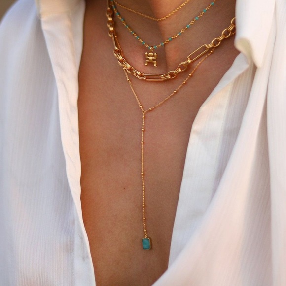 Missoma Amazonite Necklace - Gold Vermeil - Picture 1 of 5